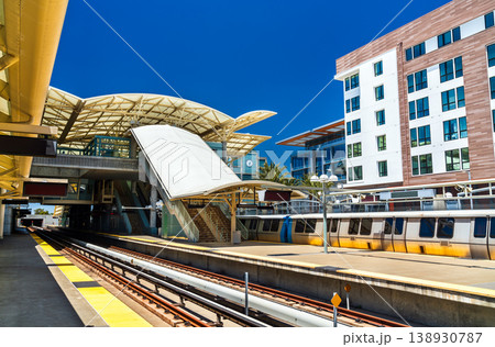 Modern architecture of the Millbrae Transit Station in California Modern architecture of the Millbrae Transit Station in California 138930787