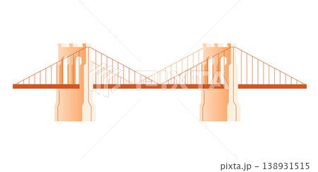 Brooklyn Bridge - Colorful Flat Design Illustration 138931515