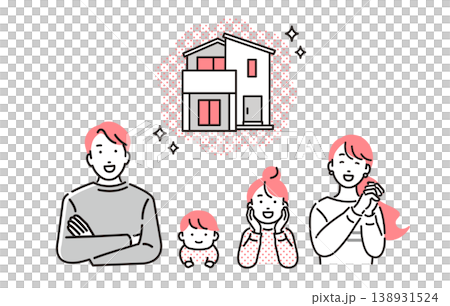 一個家庭憧憬著他們的理想家園 138931524