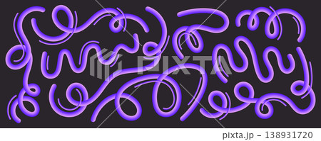Abstract squiggle doodle curved wavy lines 138931720