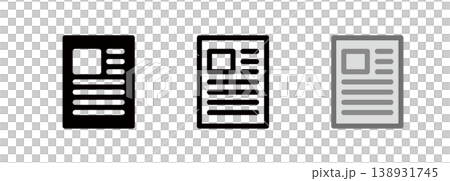 履歴書のアイコン。新聞、雑誌のアイコン 138931745