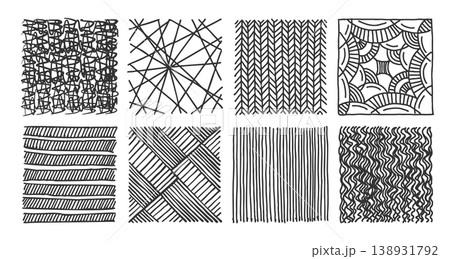 Hand drawn crosshatch patterns with pencil sketch Hand drawn crosshatch patterns with pencil sketch 138931792