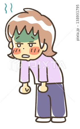 熱が出て体がだるい人 女性 熱が出て体がだるい人 女性 138931795