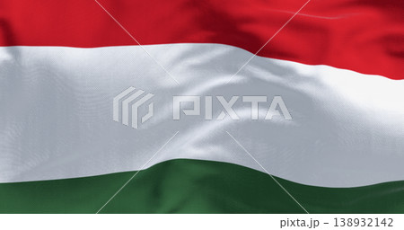 Close-up of Hungary national flag waving Close-up of Hungary national flag waving 138932142
