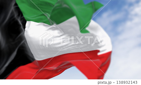 Kuwait national flag waving in the wind Kuwait national flag waving in the wind 138932143