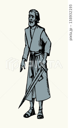 Vector drawing. Man with the sword Vector drawing. Man with the sword 138932193