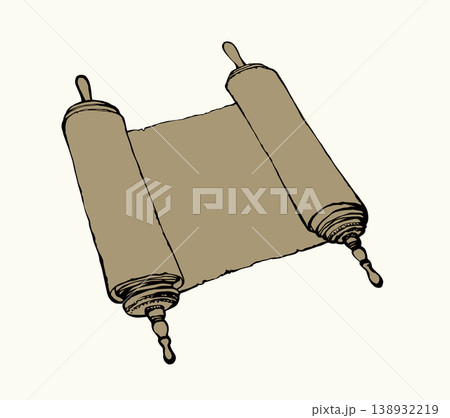 Scroll. Vector drawing icon sign Scroll. Vector drawing icon sign 138932219