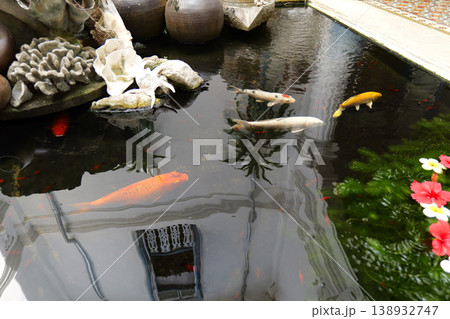 Traditional colonial courtyard house interior in Thailand, tropical heritage architecture 138932747