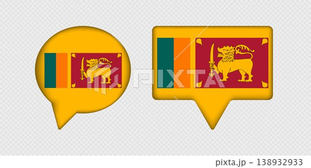 Flag of Sri Lanka in speech bubble. 138932933