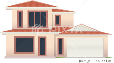 Two story family house stock illustration 138933156