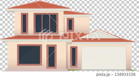 Two story family house stock illustration 138933156