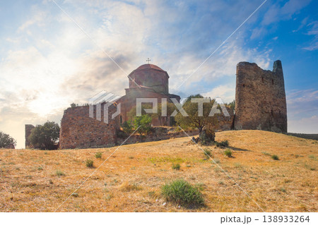 Panoramic view of Georgian landmark. Ancient monastery in Georgia Panoramic view of Georgian landmark. Ancient monastery in Georgia 138933264