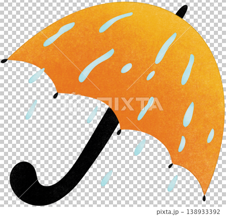 raindrops on orange umbrella 138933392