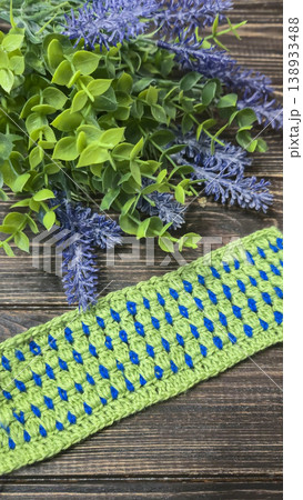 Knitting patterns with a raised pattern and yarn of different colors Knitting patterns with a raised pattern and yarn of different colors 138933488