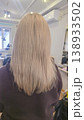 Women's haircut and coloring at the beauty salon. Hair wash. Long blonde hair. 138933502