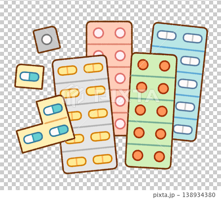A set of illustrated medicine designs for blister packaging with a gentle touch | Tablets, capsules, and PTP sheets A set of illustrated medicine designs for blister packaging with a gentle touch | Tablets, capsules, and PTP sheets 138934380