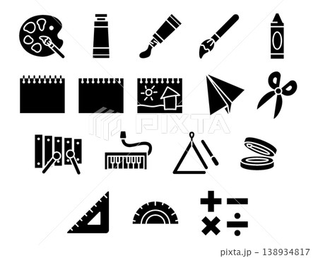 School Life Icon Set - Glyph 138934817