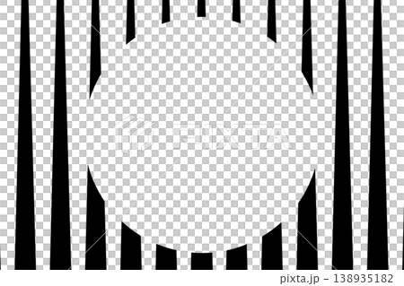 abstract black and white striped pattern with central circle 138935182
