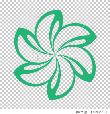 green abstract floral petals graphic icon on white background green abstract floral petals graphic icon on white background 138935394