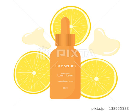Bright orange serum bottle with dropper top Bright orange serum bottle with dropper top 138935588