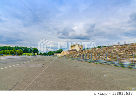 Zeppelinfeld Zeppelin Field Zeppelinwiese with grandstand and stand Zeppelin Tribune 138935635