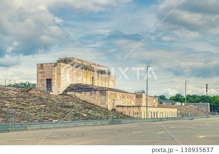 Zeppelinfeld Zeppelin Field Zeppelinwiese with grandstand and stand Zeppelin Tribune Zeppelinfeld Zeppelin Field Zeppelinwiese with grandstand and stand Zeppelin Tribune 138935637