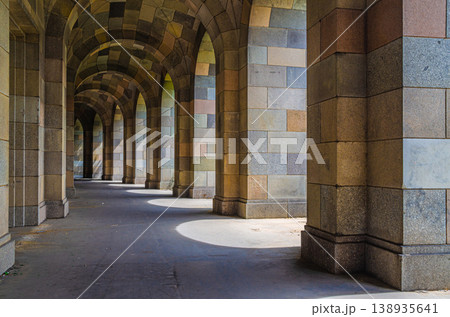 Arcade corridor archways gallery way around Congress Hall Kongresshalle building 138935641