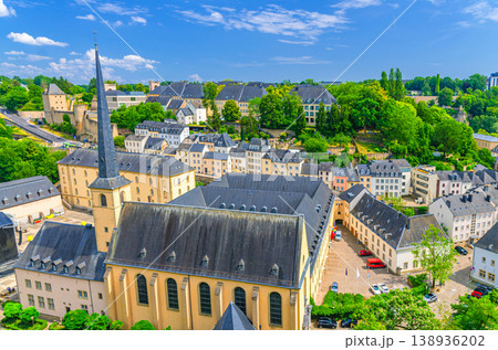 LuxLuxembourg City historical centre aerial view with Abbeyembourg City historical centre 138936202