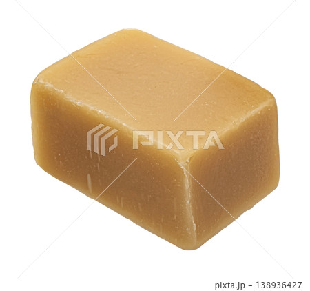 Flying caramel candy isolated on white background with clipping path 138936427