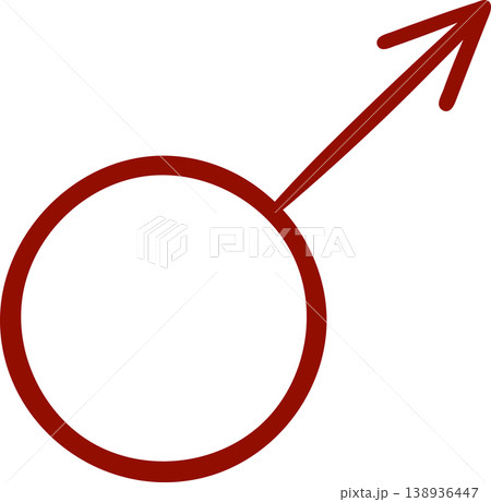 sex icon man, simple linear red icon, doodle and sketch style, hand drawing 138936447