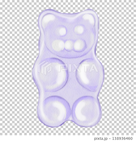 Watercolor gummy bear. Tender candy in the shape of a bear. Clip art. Perfect for designing and packaging sweets and vitamins. Watercolor gummy bear. Tender candy in the shape of a bear. Clip art. Perfect for designing and packaging sweets and vitamins. 138936460