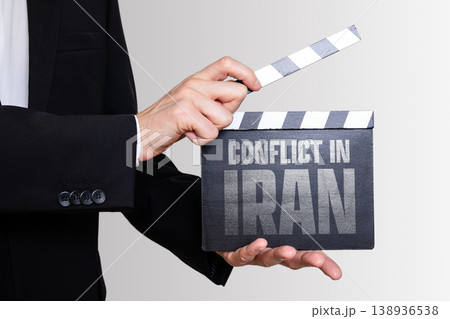 CONFLICT IN IRAN Concept on Film Clapperboard 138936538