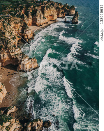 Aerial view of coastal cliffs 138936653