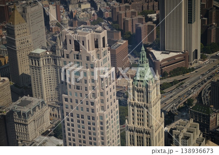 Elegant Manhattan Building Features. Victorian Style Cityscape With Intricate Design. New York Elegant Manhattan Building Features. Victorian Style Cityscape With Intricate Design. New York 138936673