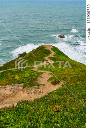 Cabo da Roca cliff over Atlantic ocean Portugal Cabo da Roca cliff over Atlantic ocean Portugal 138936780