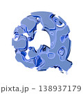 Blue organic layered holes font Letter Q 3D 138937179