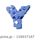 Blue organic layered holes font Letter Y 3D 138937187