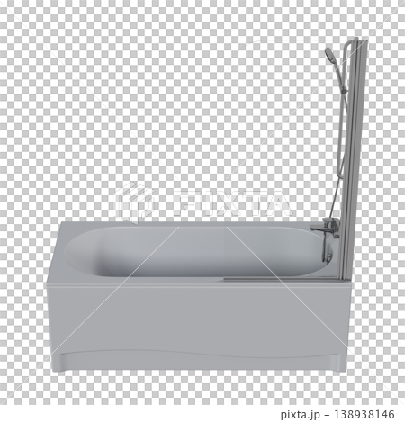 bathtub isolated on a transparent background, 3D illustration, and a CG render 138938146