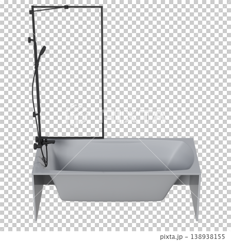 bathtub isolated on a transparent background, 3D illustration, and a CG render 138938155