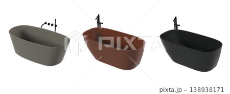 bathtub isolated on a transparent background, 3D illustration, and a CG render 138938171