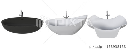bathtub isolated on a transparent background, 3D illustration, and a CG render bathtub isolated on a transparent background, 3D illustration, and a CG render 138938188
