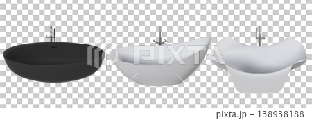 bathtub isolated on a transparent background, 3D illustration, and a CG render bathtub isolated on a transparent background, 3D illustration, and a CG render 138938188