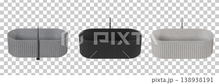 bathtub isolated on a transparent background, 3D illustration, and a CG render 138938191