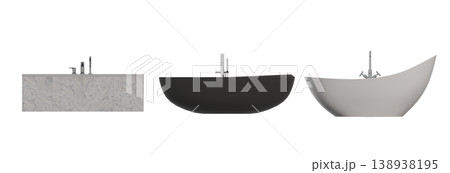 bathtub isolated on a transparent background, 3D illustration, and a CG render bathtub isolated on a transparent background, 3D illustration, and a CG render 138938195