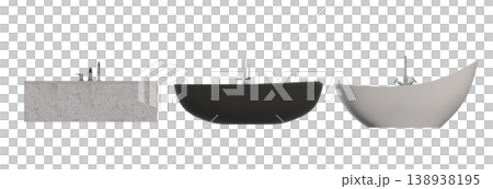 bathtub isolated on a transparent background, 3D illustration, and a CG render bathtub isolated on a transparent background, 3D illustration, and a CG render 138938195