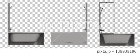 bathtub isolated on a transparent background, 3D illustration, and a CG render bathtub isolated on a transparent background, 3D illustration, and a CG render 138938196