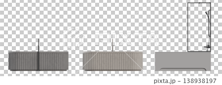 bathtub isolated on a transparent background, 3D illustration, and a CG render 138938197