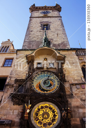 Prague Astronomical Clock, medieval astronomical clock, on the southern wall of Old Town City Hall in the Old Town Square, Prague, Czech Republic 138938360