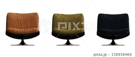 armchair isolate on a transparent background, comfortable furniture for home interior, 3D illustration, cg render 138938469