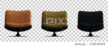 armchair isolate on a transparent background, comfortable furniture for home interior, 3D illustration, cg render 138938469